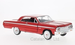 1/24 シボレー シヴォレー インパラ 赤 レッド Chevrolet Impala red 1964 Motormax 梱包サイズ80