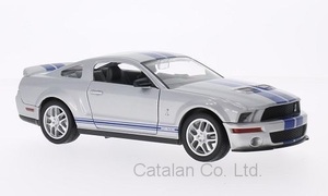 1/24 シェルビー Shelby GT 500 mit blauen Streifen 銀 シルバー silver gin 2007 Lucky Die Cast 梱包サイズ80