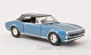 1/24 シボレー カマロ コンバーチブル メタリック ブルー Chevrolet Camaro SS Convertible 1967 Motormax 梱包サイズ80