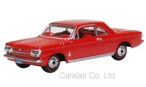 1/87 シボレー シヴォレー コルヴェア コルベア レッド 赤 クーペ Chevrolet Corvair Coupe red 1963 Oxford 60サイズ