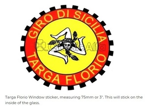 アルファロメオ ステッカー Alfa Romeo 内張り タルガフローリオ TARGA FLORIO WINDOW STICKER measuring 75mm デカール