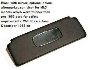 ローバー ミニ MINI SUNVISOR 1970 ON WITH MIRROR IN BLACK サンバイザー 黒 ブラック ミラー付 梱包サイズ80