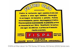 アルファロメオ ステッカー Alfa Romeo OIL FILTER DECAL FISPA オイル フィルター デカール
