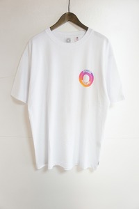 新品21AW EXAMPLEエグザンプル GRADAION ROUND LOGO TEE 4th ANNIVERSARYグラデーション ラウンド ロゴ Tシャツ 半袖 L白1109L