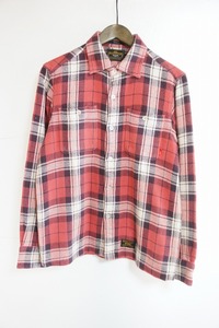 13AW WTAPSダブルタップス UNION L/S 02 SHIRTS COTTON TEXTILE RED ユニオン 長袖シャツ チェック ネルシャツ 132GWDT-SHM09 赤325M