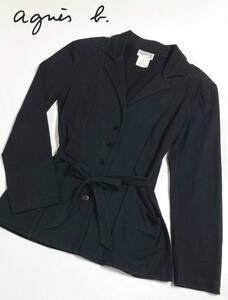 agnes b. Agnes B 1 хлопок tailored jacket сделано в Японии Agnes B кардиган чёрный черный 