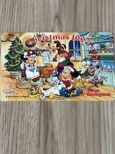 【未使用】テレホンカード　クリスマス　1992年　東京ディズニーランド　ミッキーマウス