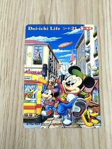 【未使用】テレホンカード　第一生命　東京ディズニーランド　リード21 ミッキーマウス　
