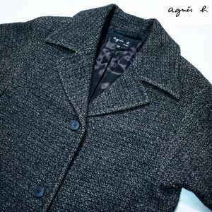 【スロバキア製】agnes b ミックスカラー ウール 3釦 コート 【サイズ38】/アニエスベー WOOL MIX COLOR COAT 上質 SLOVAKIA