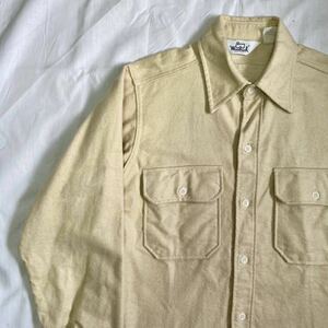 美品 70's Woolrich シャモアクロス シャツ M USA製 ウールリッチ エルエルビーン エディーバウアー ヴィンテージ 無地 古着