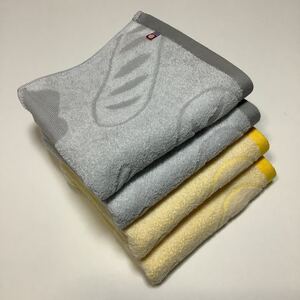 今治タオル フェイスタオル 送料無料 まとめて 4枚 セット 日本製 バスタオル ブランド パン柄 グレー 黄色 可愛い オシャレ 綿100%