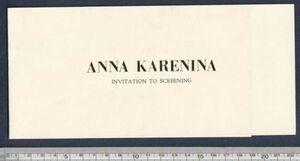 グッズ■1968年【アンナ・カレーニナ】[ A ランク ] 二つ折り ヒビヤ有楽座 試写会招待状/アレクサンドルザルヒ Ｌ・Ｎ・トルストイ