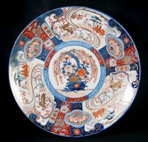 古伊万里　染錦金彩 花籠文大皿　幅：45.5cm　江戸時代/22c056_画像1