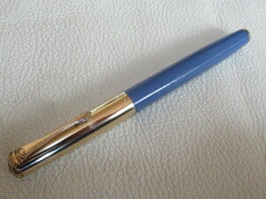 # new goods rare 1950 period made in Japan!ki Rod (KILOT) gold cap blue axis pen .( gold trim ): middle character total length 131mm