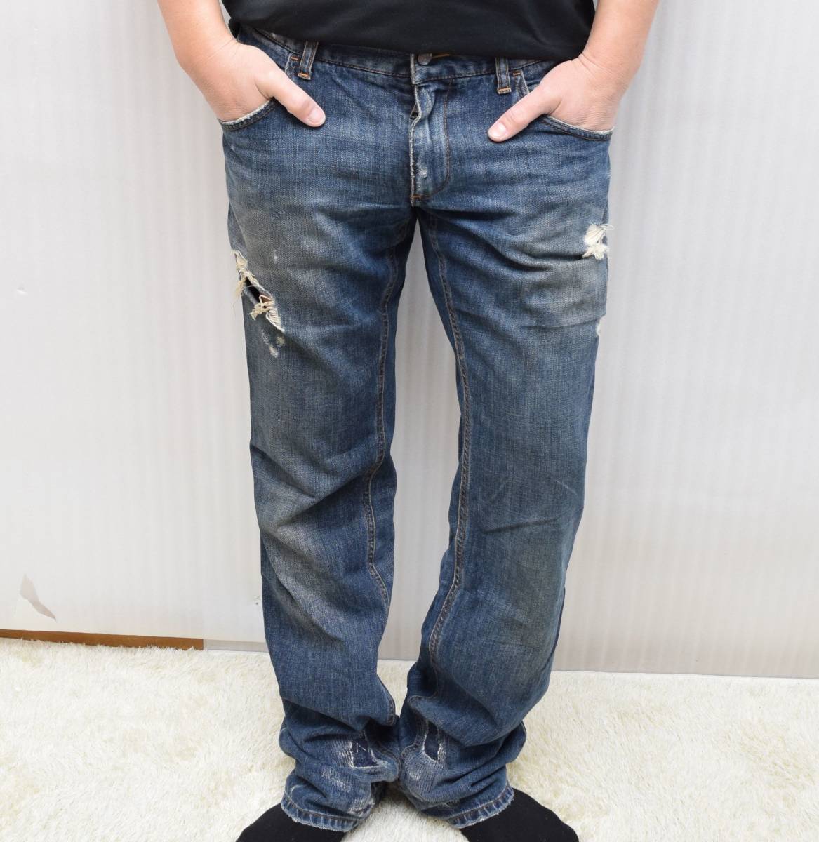 ドルチェ&ガッバーナ ダメージ加工パンツ ワイン 48 golf-gakkai.jp