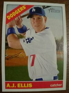 ★A.J. ELLIS TOPPS HERITAGE 2015 BASEBALL #171 MLB WBC アメリカ USA エリス LOS ANGELES DODGERS LA ドジャース AJ