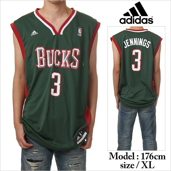 adidas/アディダス NBA レプリカジャージ ‘Milwaukee Bucks’ グリーン （サイズ：US/M）〔 アメージング 服 〕