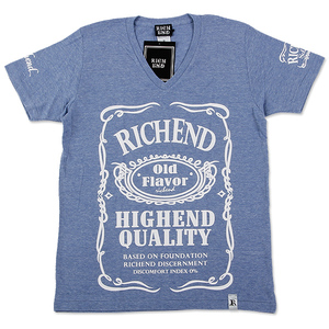 RICHEND/リッチエンド VネックＴシャツ 【HYBRID V】 ヘザーブルー (サイズ：L）〔 アメージング 服 〕