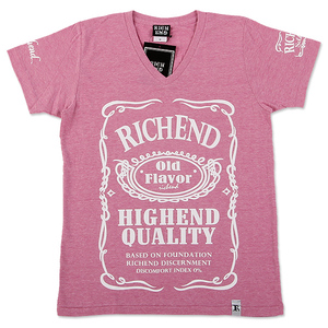 RICHEND/リッチエンド VネックＴシャツ 【HYBRID V】 ヘザーピンク （サイズ：L）〔 アメージング 服 〕