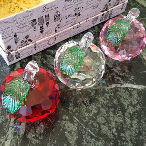 [ новый товар * включая доставку ] обычная цена 10000 иен! симпатичный стекло интерьер *3 цвет яблоко пресс-папье грузик украшение подарок .. товар подарок 