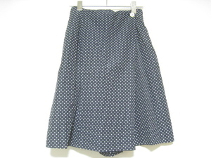 MACPHEE TOMORROWLAND McAfee Tomorrowland bottoms culotte knee height fastener navy blue navy dot polka dot size 36