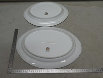 ●SEYEI CHINA セーエー陶器 銀彩 プラター 大皿 楕円皿 2枚セット オーバルプレート パーティー皿 盛皿●_画像7