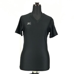 Mizuno/ミズノ★エクササイズ/ヨガ/半袖スポーツウェア【レディースM程度/黒/ブラック】VネックTシャツ◆BG291