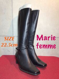 【売り切り!送料無料!】A-31 Marie femme ロングブーツ 黒 22.5cm!日本製!中古箱無し!