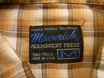 80'S MADE IN USA MAVERICK CHECK WESTERN SHIRTS SIZE M ヴィンテージ アメリカ製 マーベリック チェック ウエスタン シャツ 半袖_画像3
