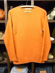 BEAMS wool knitted crew neck sweater SIZE M orange Beams 