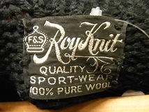 50'S VINTAGE ROY KNIT 袖ライン ウール セーター SIZE M? 黒 ヴィンテージ ニット_画像3