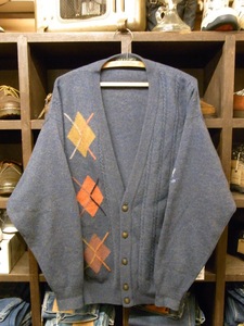 MADE IN NEW ZELAND LYLE & SCOTT ARGYLE WOOL CARDIGAN SIZE L ニュージーランド製 レイルアンドスコット アーガイル ウール カーディガン