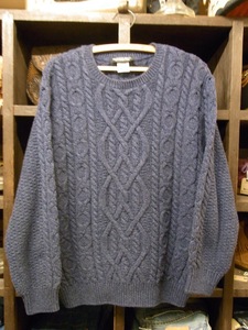 MADE IN CANADA PARKHURST COTTON ALAN SWEATER SIZE L? カナダ製 パークハースト コットン アラン セーター フィッシャーマン ニット