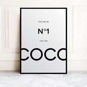 ポスター インテリア CHANEL シャネル coco ロゴ 北欧 モノトーン A4 A3 A2 B2 フレーム 額縁 アート