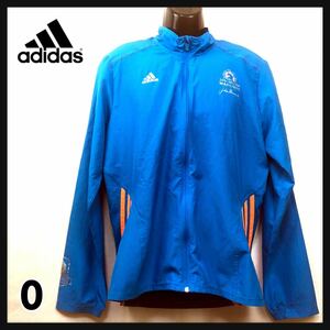 即決★adidas★アディダス★メンズ★O★ジップアップジャケット★ナイロン★薄手★3本線★ブルー×オレンジ★送料込