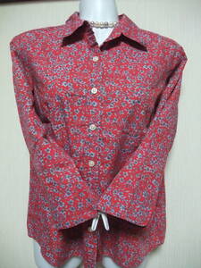  Talbots / tops / floral print / red series / cotton /P