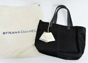 フランクダニエル FRANK DANIEL トートバッグ ファー レザー 革 タグ 保存袋 ハンドメイド イタリア製 ブラック 黒
