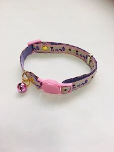 ハンドメイド 安全バックル 猫首輪 No.05 LLサイズ ピンク小花柄