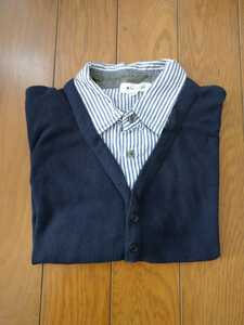 [ old clothes ]THESHOPTK| men's shirt | combination neck | long sleeve | color navy blue | size XL