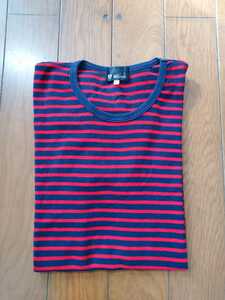 [ old clothes ]TKMIXPICE/ Takeo Kikuchi | T-shirt | short sleeves | border | color red & navy blue | size XL