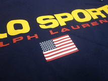 【送料無料 即決】POLO SPORT RALPH LAUREN 復刻 ポロスポーツ ラルフローレン LOGOロゴ USA アメリカ星条旗 TシャツTee ネイビー紺 M 新品_画像3