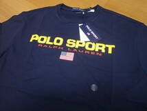 【送料無料 即決】POLO SPORT RALPH LAUREN 復刻 ポロスポーツ ラルフローレン LOGOロゴ USA アメリカ星条旗 TシャツTee ネイビー紺 M 新品_画像2