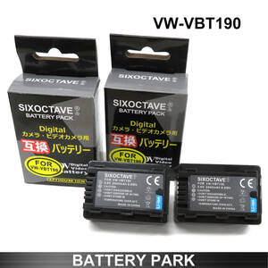 Panasonic VW-VBT190 interchangeable battery 2 piece HC-WXF990M HC-WX995M HC-WX990M HC-WX970M HC-VX980M HC-W870M HC-W850M HC-W870M HC-W580M