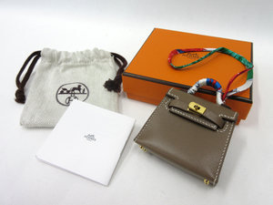 [ unused ]HERMES| Hermes Mini Mini bag charm Kelly tsui Reebok scarf e toe pY stamp bag charm 20100029