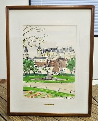 98★Tenharu Eiji European Landscape Watercolor Painting Kokugakai Signed Authentic Guaranteed★, Painting, watercolor, Nature, Landscape painting