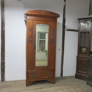  England antique furniture wardrobe hole low b closet locker mirror wooden storage Britain ROBE 6492c