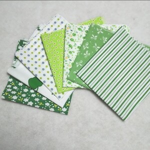 緑・薄緑系 ハギレ 綿 24×25cm7枚 ハンドメイド パッチワーク