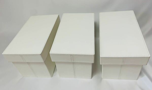 ISO MOODIC レザー調 収納 ボックス ホワイト 3個セット