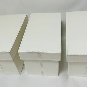 ISO MOODIC レザー調 収納 ボックス ホワイト 3個セット