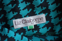 美品 リズクレイボーン Liz Claiborne 千鳥格子 柄 オフショルダー ブラウス レディース 9 長袖 トップス ヴィンテージ グリーン 緑_画像6